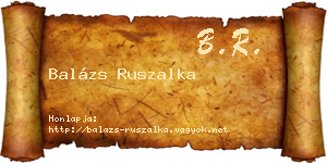 Balázs Ruszalka névjegykártya